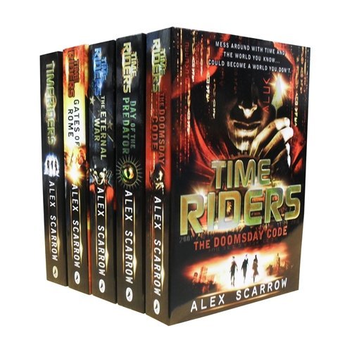 TimeRiders Collection by Alex Scarrow - 5 Books Paperback Set (TimeRiders, Day of the Predator, The Doomsday Code, The Eternal War, Gates of Rome) for ages 9-12