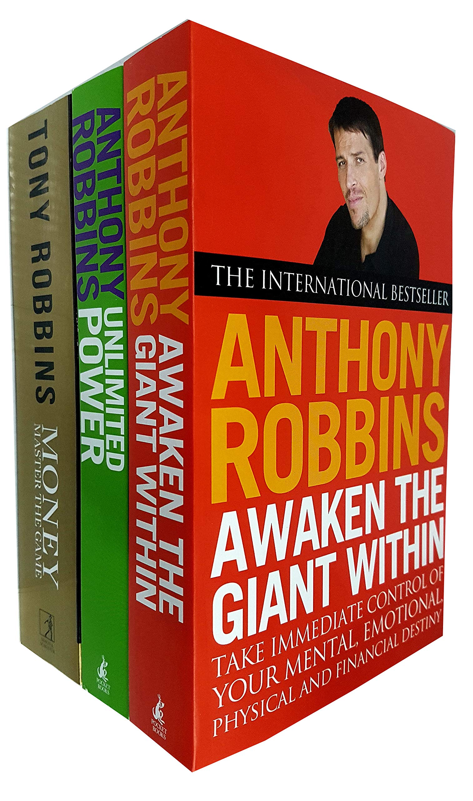 Tony Robbins 3 Books Collection Set - Awaken The Giant Within, Unlimited Power, Money Master the Game - Paperback