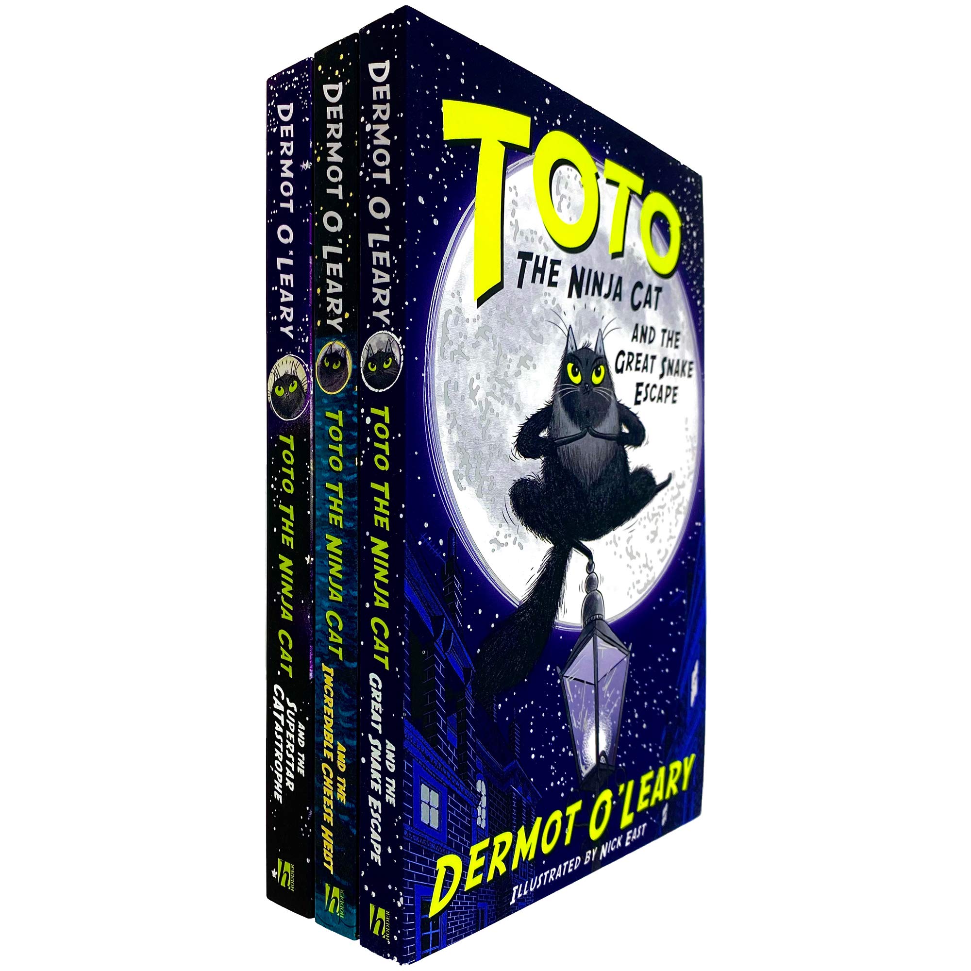 Toto the Ninja Cat Series Books 1-3 Collection Set by Dermot O'Leary - Paperback Ages 7-10 - Great Snake Escape, Incredible Cheese Heist, Superstar Catastrophe