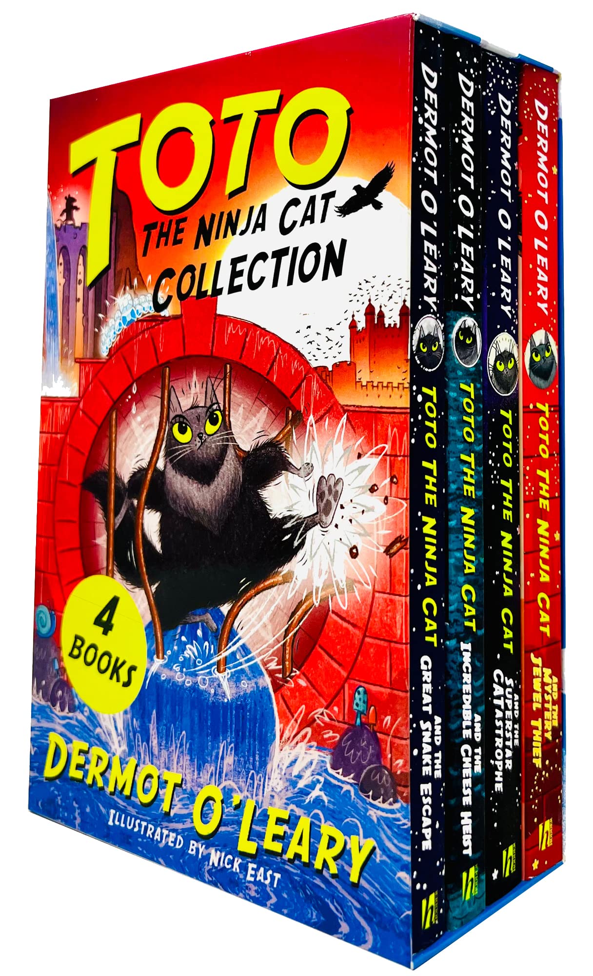Toto the Ninja Cat Books 1-4 Collection Set by Dermot O'Leary - Paperback children's box set for ages 7-9