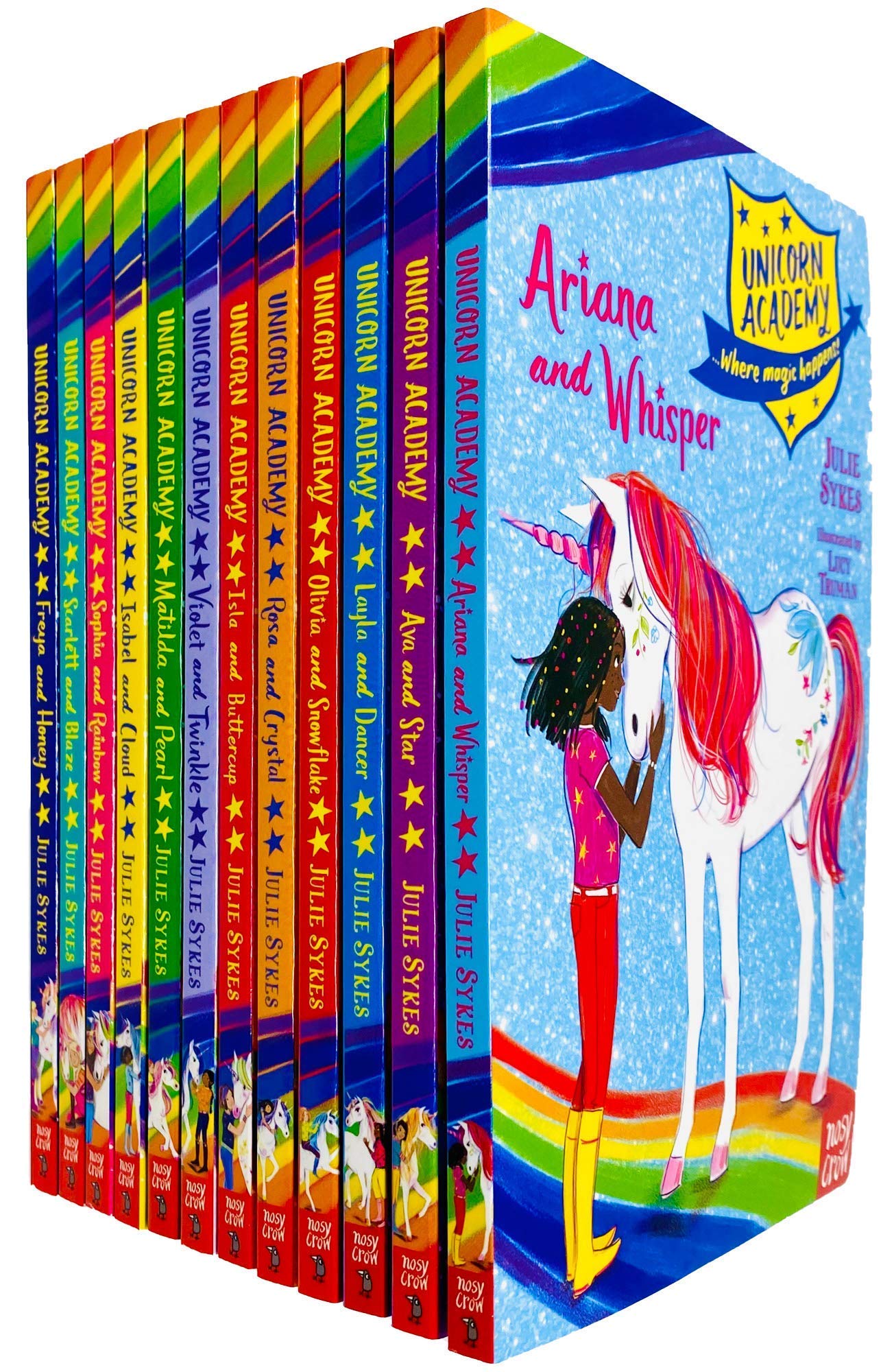 Unicorn Academy: Where Magic Happens 12 Books Collection Set by Julie Sykes - Paperback, Ages 7-9