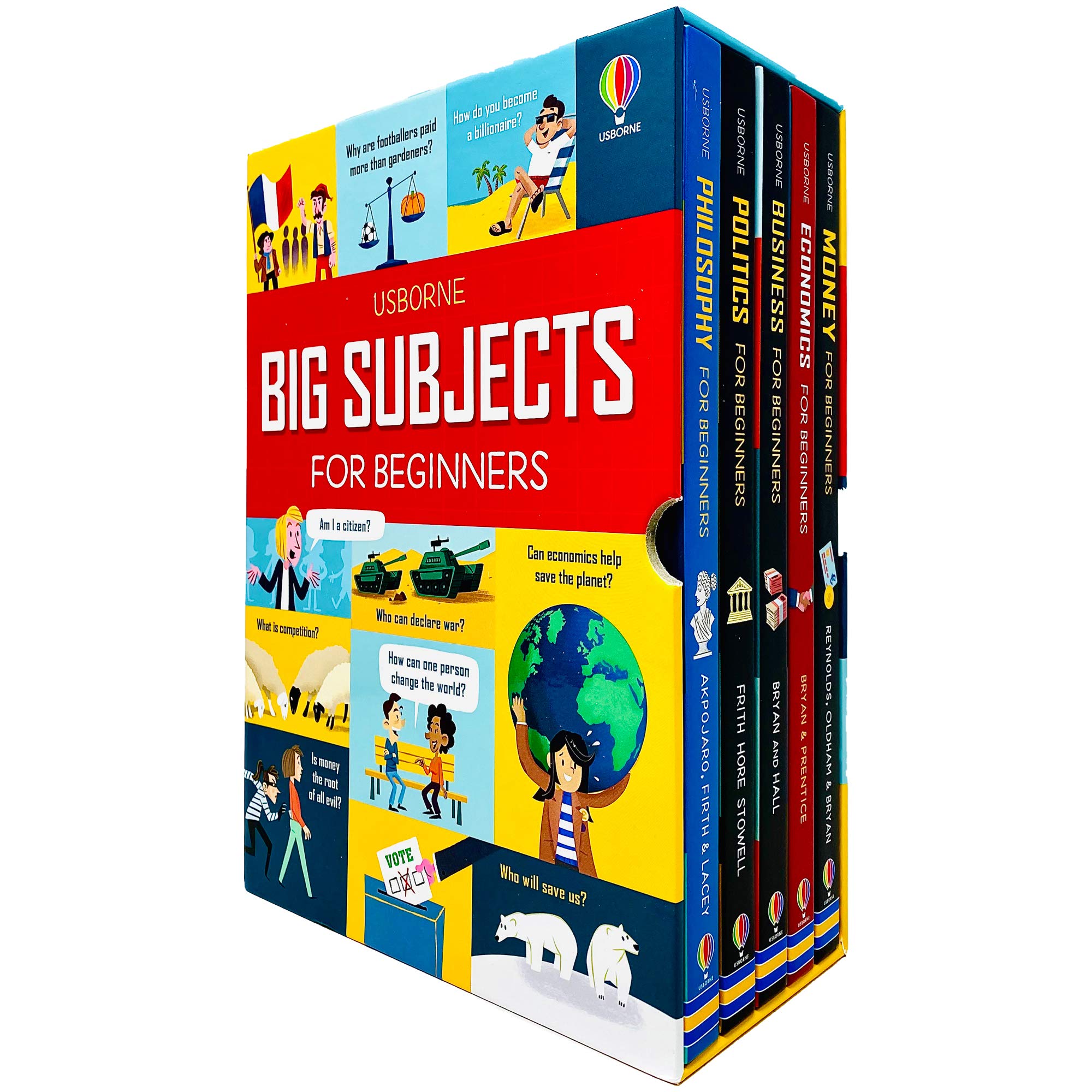Usborne Big Subjects for Beginners 5 Books Collection Set covering Money, Economics, Business, Politics and Philosophy for Beginners - paperback, ages 9-12