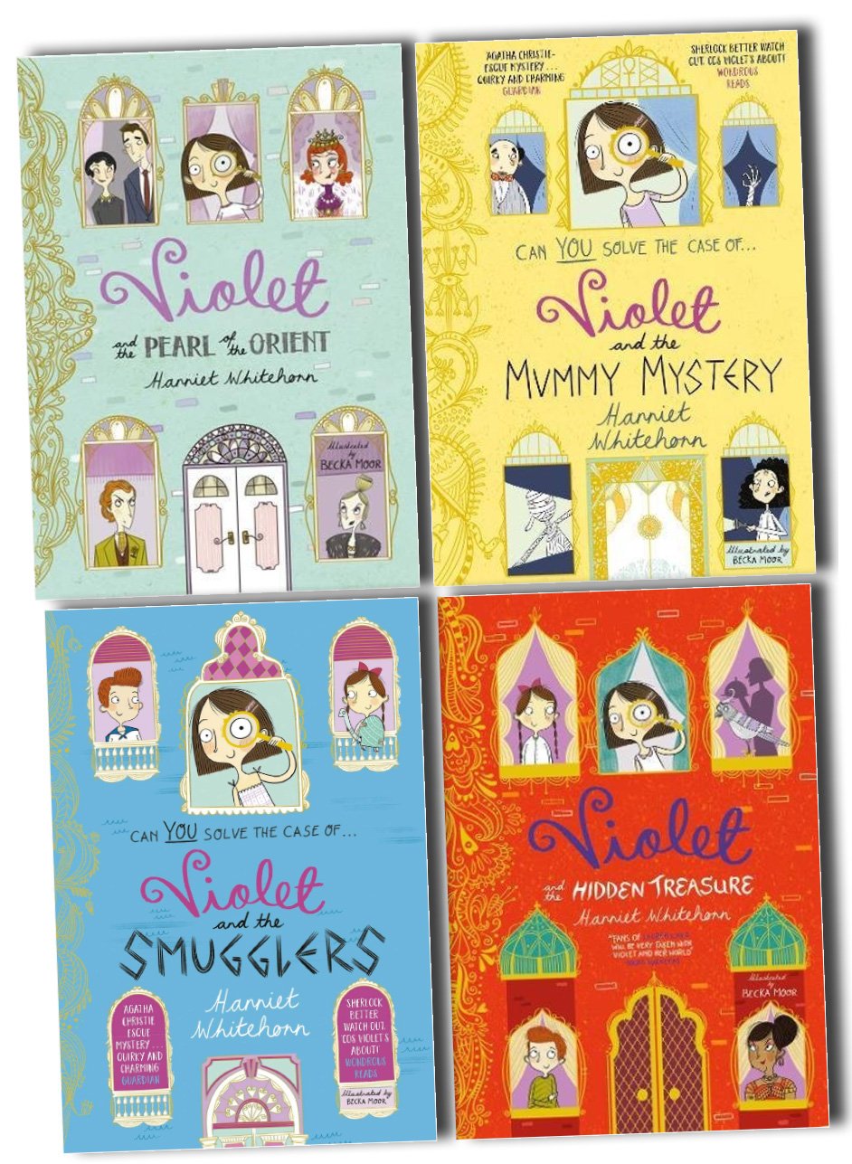 Violet Investigates 4 Books Collection Set by Harriet Whitehorn - Paperback - Violet and the Smugglers, Hidden Treasure, Mummy Mystery, Pearl of the Orient - Ages 7-9