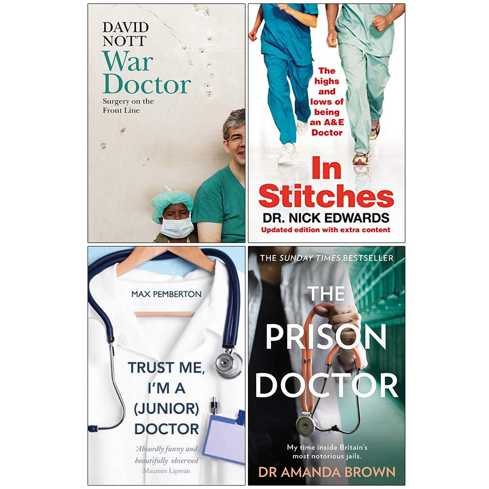War Doctor, In Stitches, Trust Me and The Prison Doctor 4 books paperback collection set - true medical memoirs