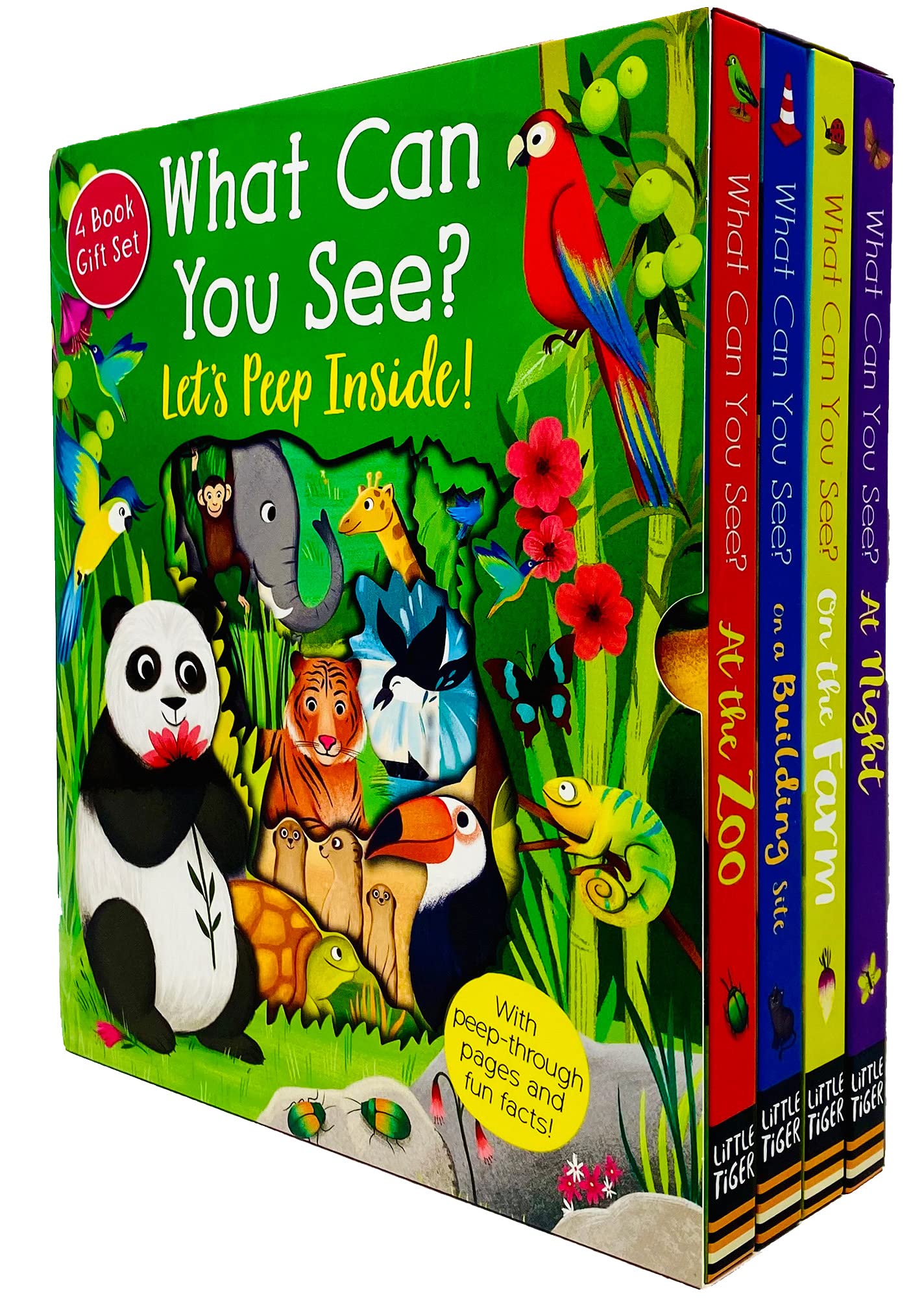 What Can You See? 4 Books Collection Box Set by Kate Ware - Board Book - At the Zoo, At Night, On the Farm, On a Building Site - Ages 3-5