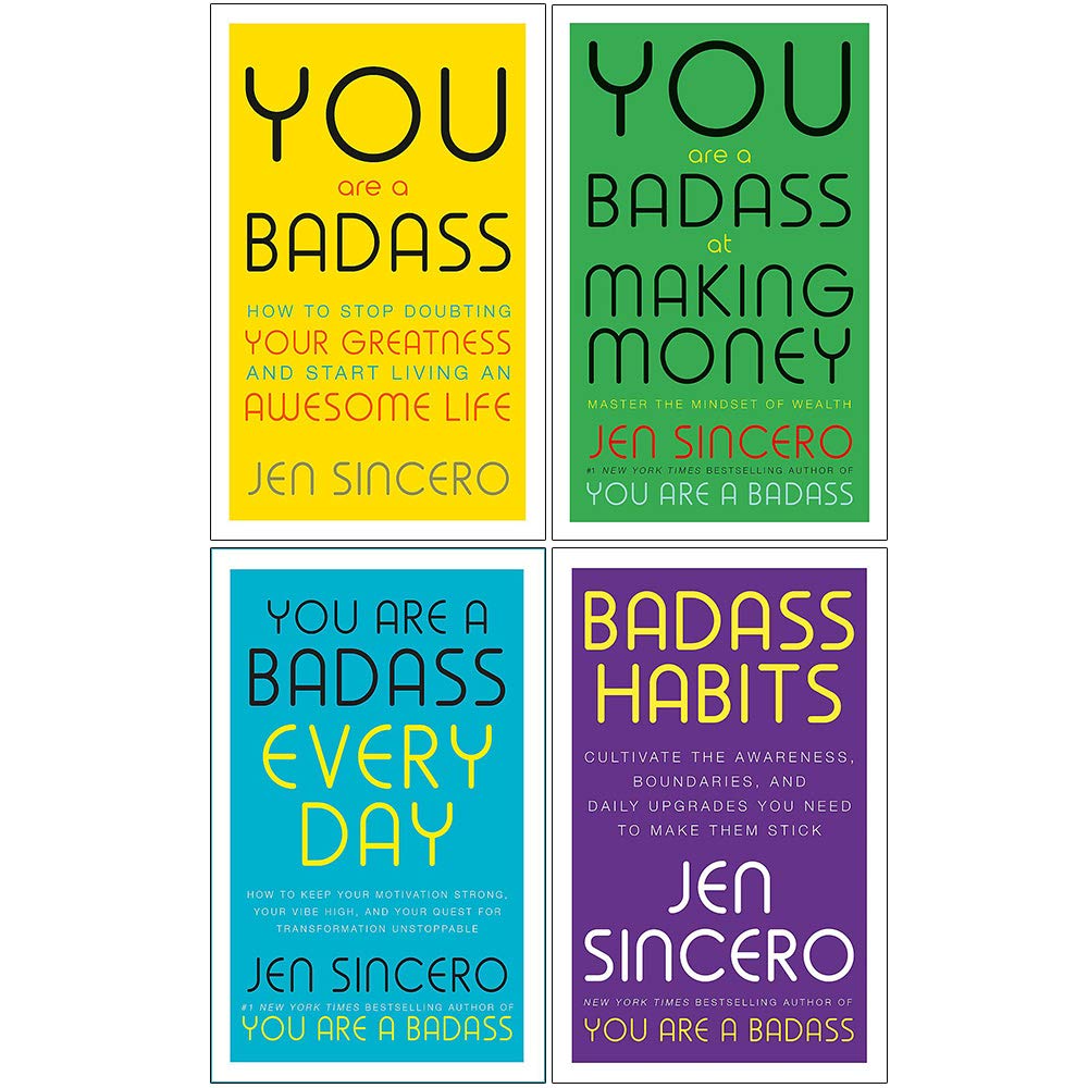 You Are a Badass 4 Books Collection Set by Jen Sincero - paperback self-help set including You Are a Badass, You Are a Badass at Making Money, You Are a Badass Every Day and Badass Habits
