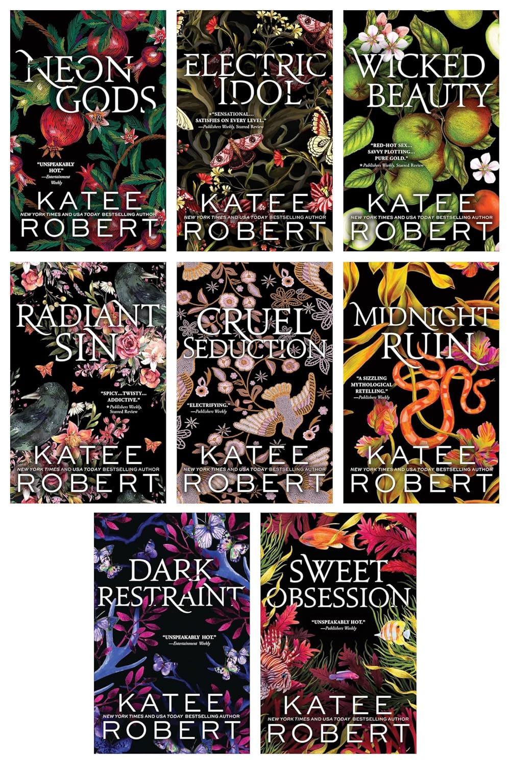 Neon Gods by Katee Robert paperback cover, book 1 of the Dark Olympus series