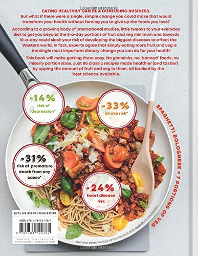 10-A-Day the Easy Way by James Wong hardback cookbook showing recipe pages inside