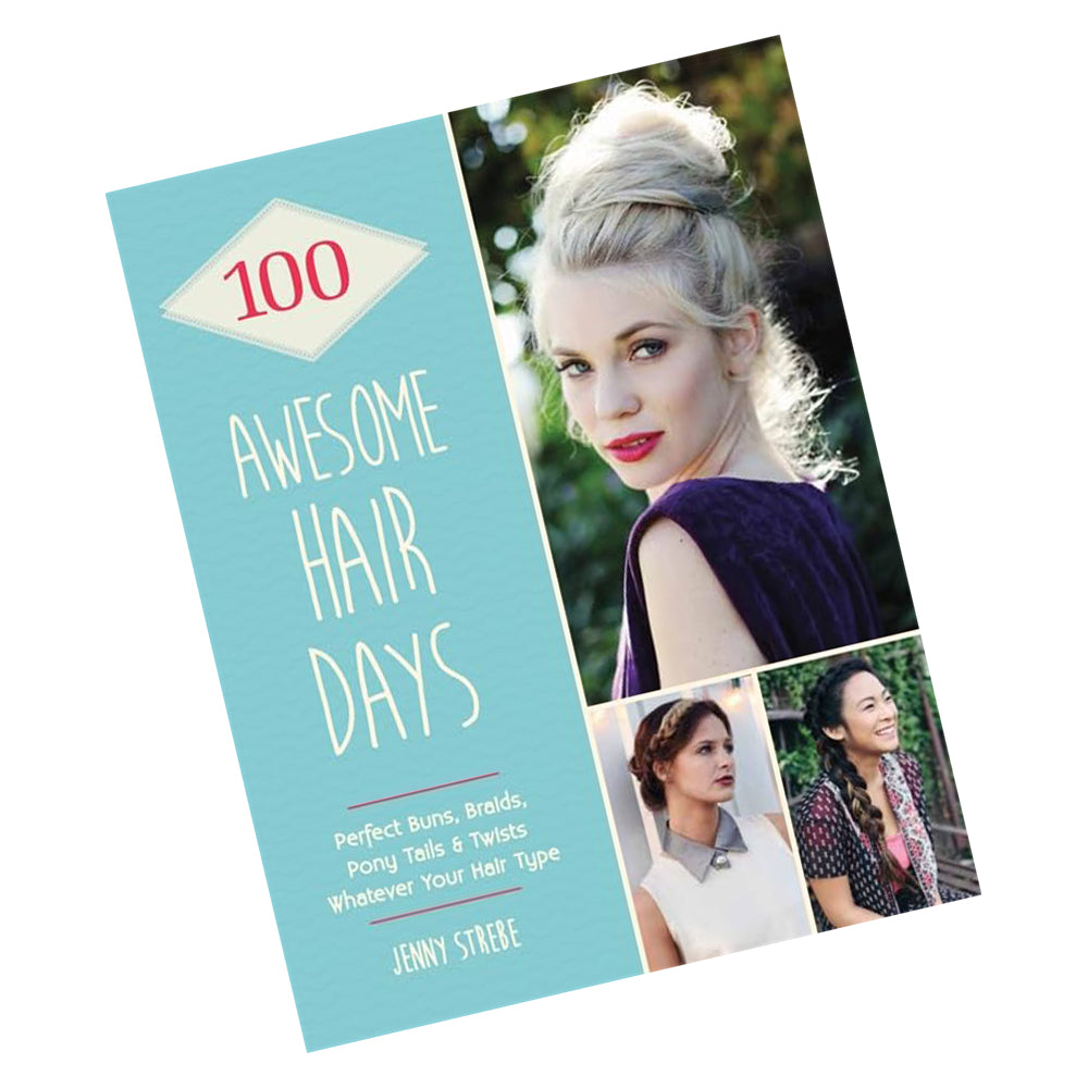 100 Awesome Hair Days by Jenny Strebe - sample step-by-step braids and buns hairstyle pages