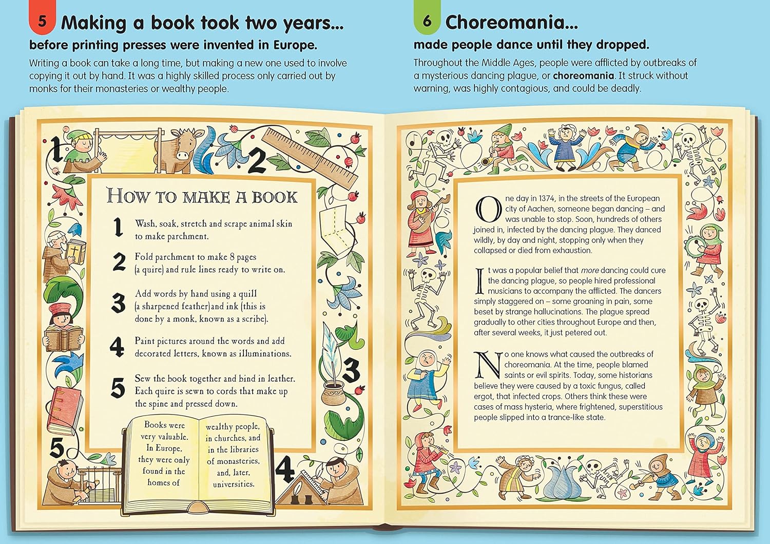 100 Things to Know About History Usborne hardback - sample spread with glossary and history facts for kids