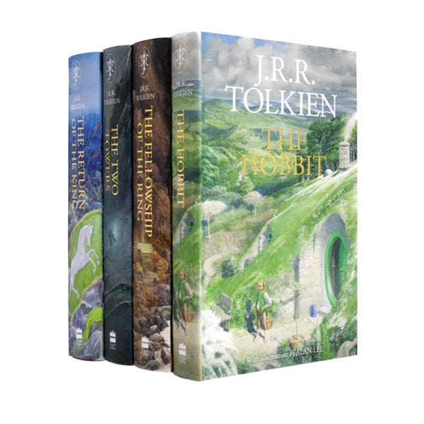 The Hobbit & The Lord of the Rings 4 Books Collection Set Illustrated edition by J. R. R. Tolkien - Lets Buy Books