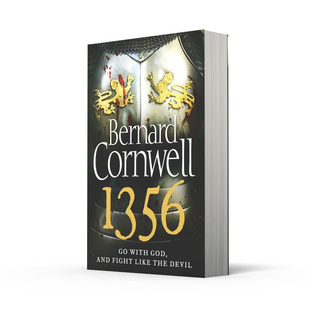1356 by Bernard Cornwell - The Grail Quest Book 4 - Paperback back cover with synopsis