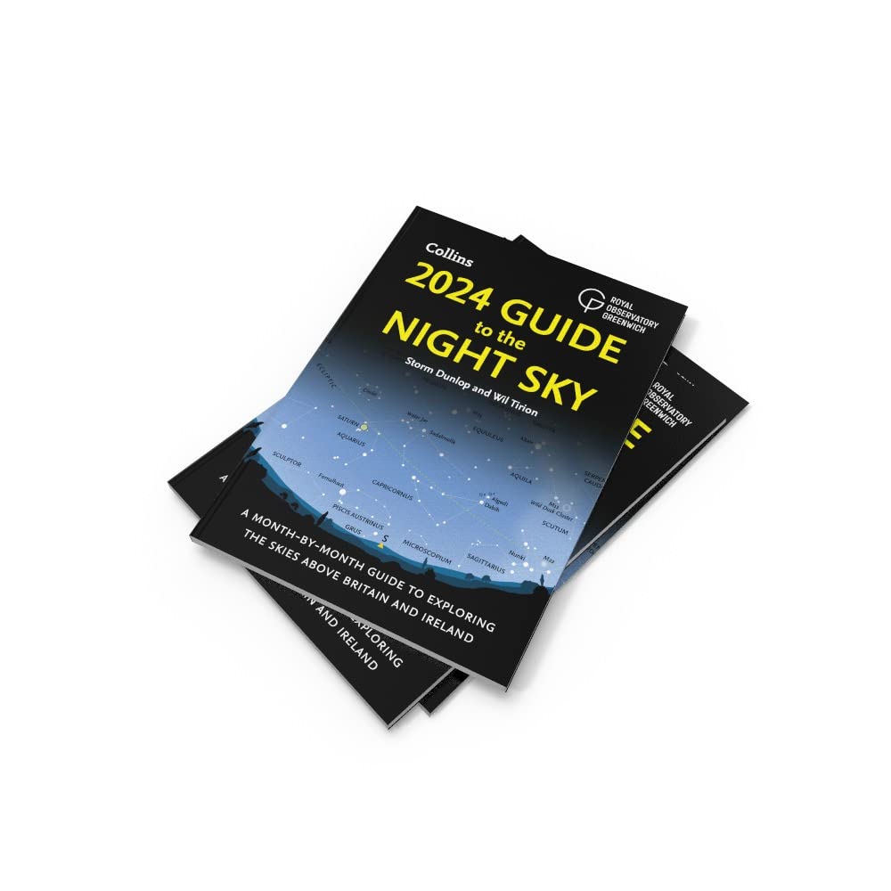 2024 Guide to the Night Sky inside pages with monthly astronomy guide layout