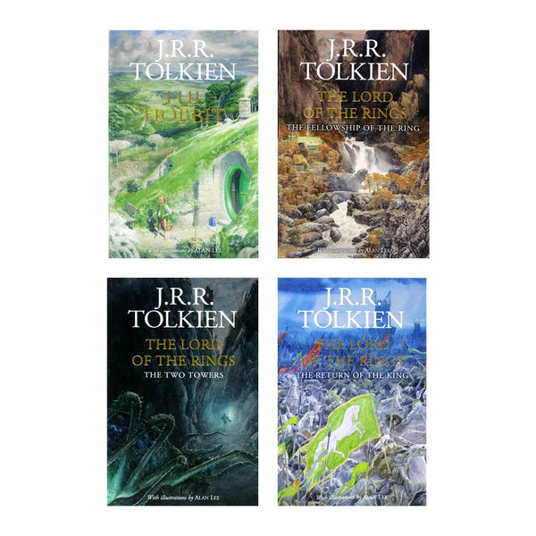 The Hobbit & The Lord of the Rings 4 Books Collection Set Illustrated edition by J. R. R. Tolkien - Lets Buy Books
