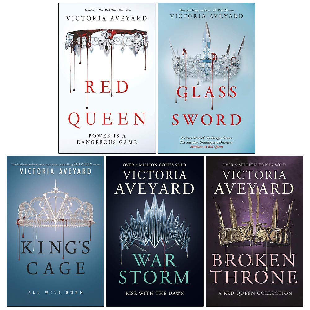 Victoria Aveyard 5 Books Collection Set (Red Queen ,Glass Sword, King's Cage, War Storm, Broken Throne) - Lets Buy Books