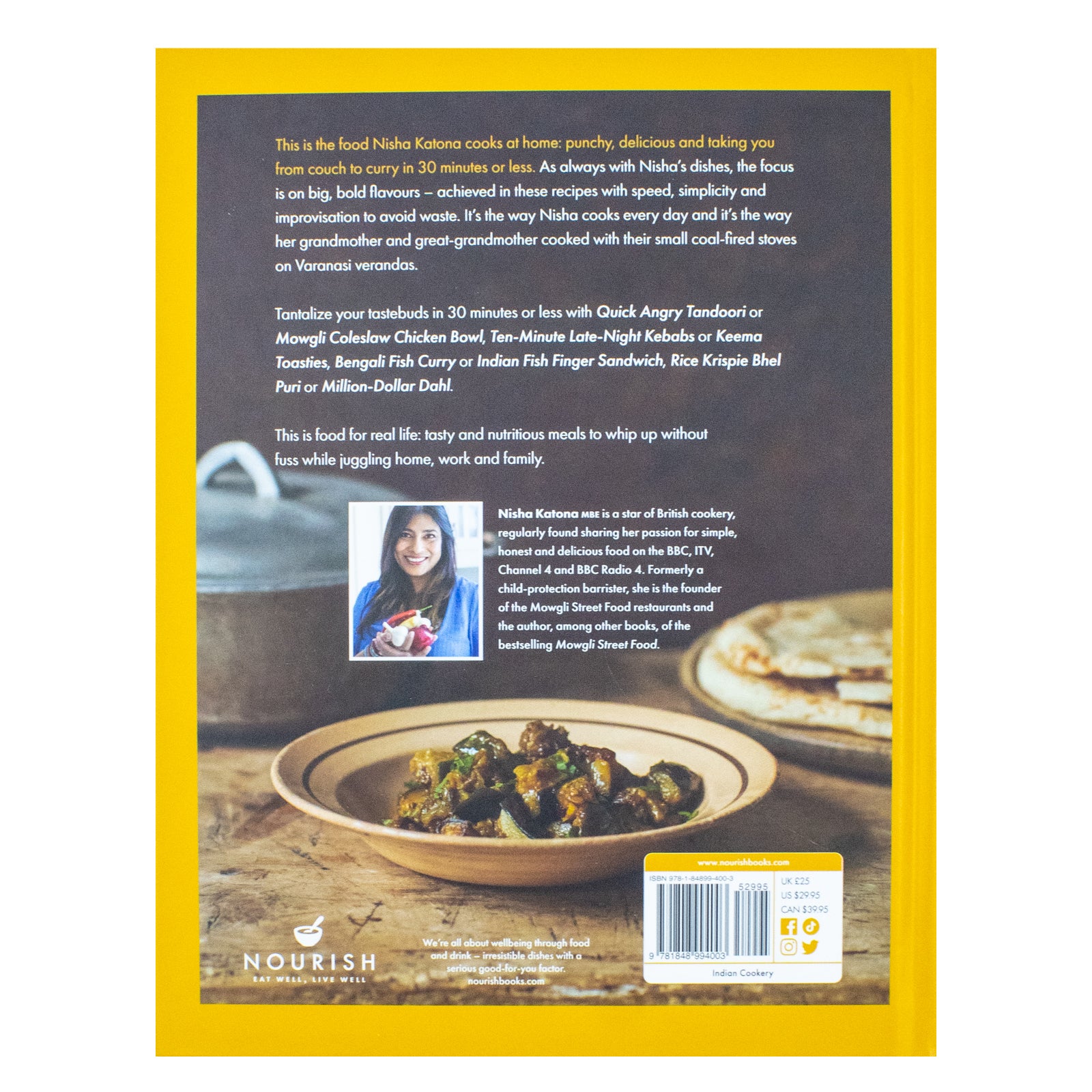 30 Minute Mowgli by Nisha Katona - inside pages showing quick Indian recipes