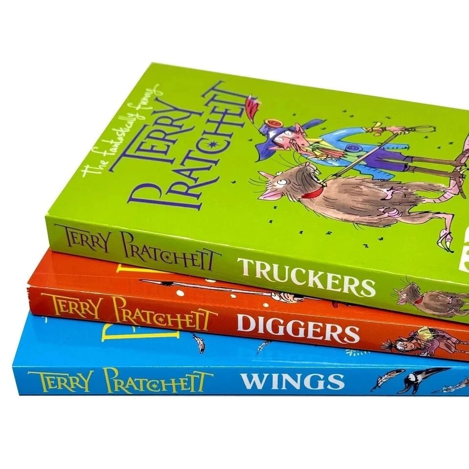 Terry Pratchett The Nomes 3 Book Collection Featuring Truckers Diggers Wings Complete Set - Lets Buy Books