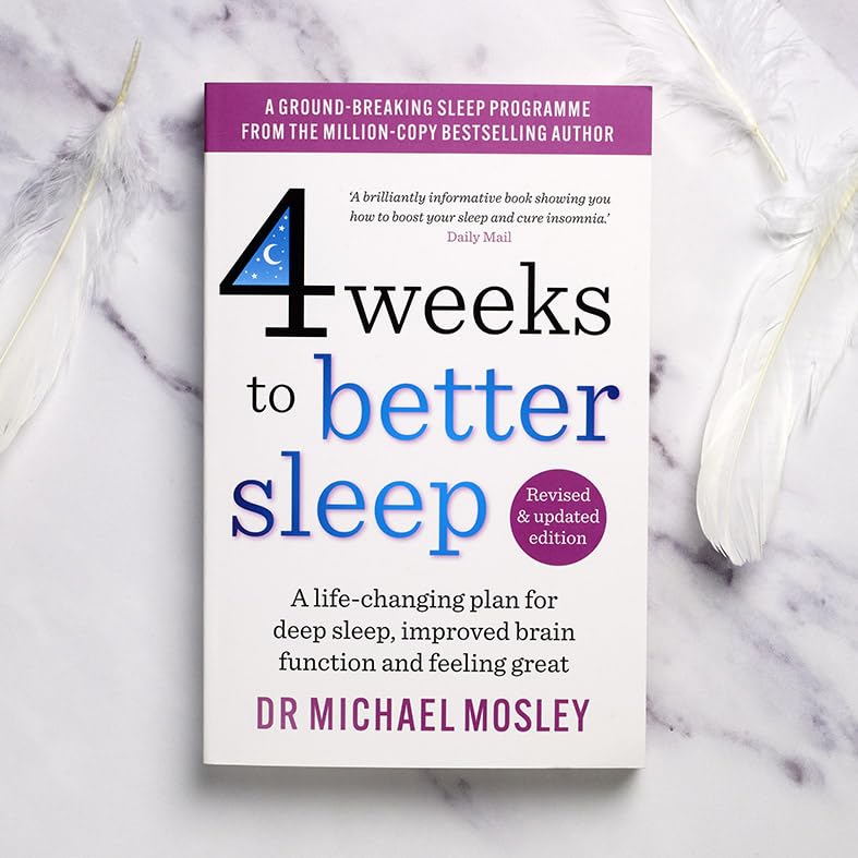 4 Weeks to Better Sleep by Dr Michael Mosley - back cover of paperback sleep guide