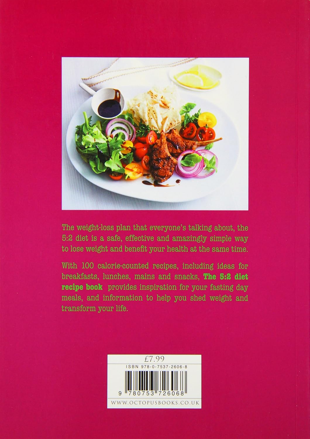 The 5:2 Diet Recipe Book by The Australian Women's Weekly - paperback diet cookbook back cover