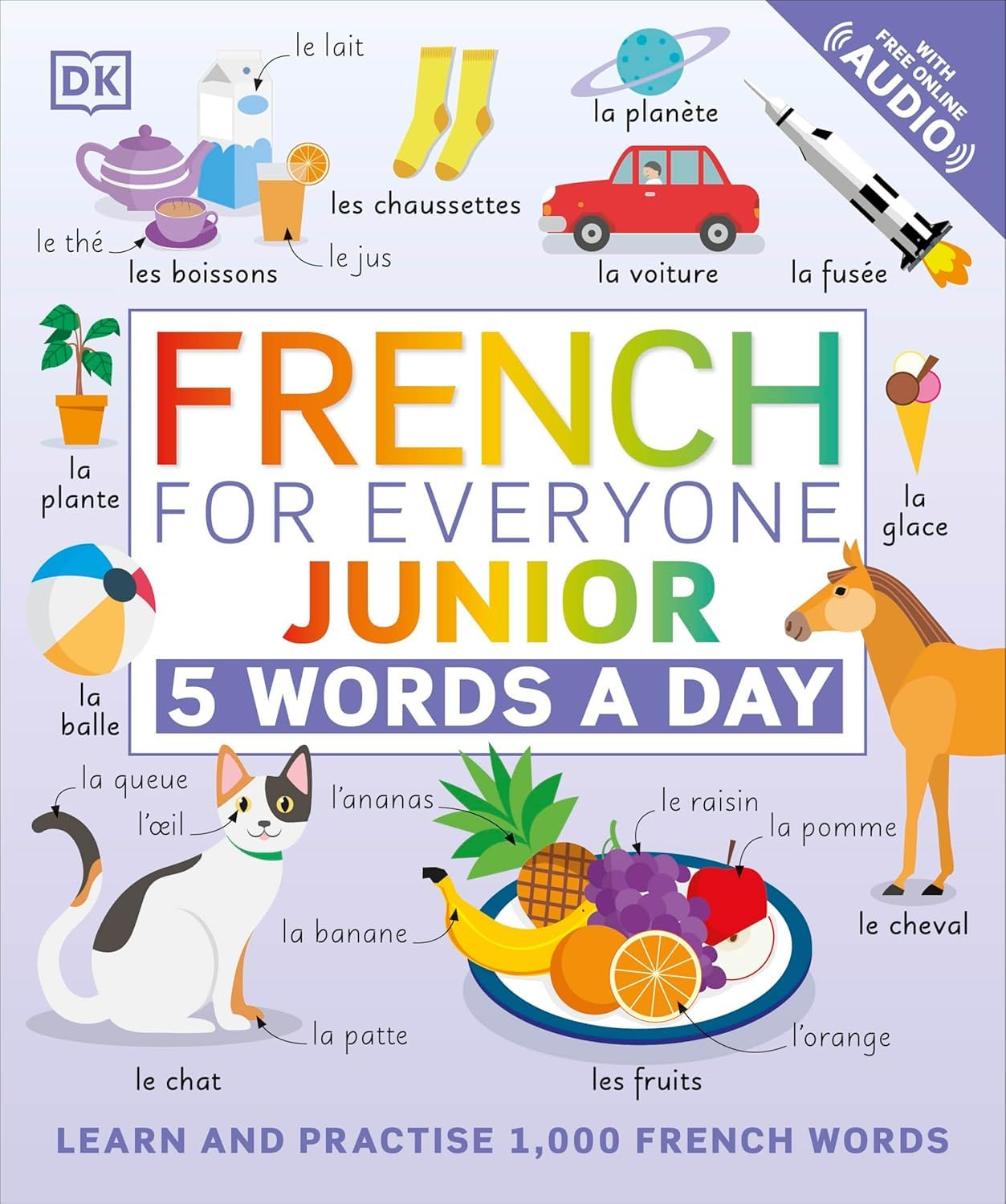 5 Words a Day series by DK - stacked set of five language learning workbooks for children ages 6-9