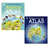Childrens Atlas Collection 2 Books Set Children's Illustrated Animal Atlas - Lets Buy Books