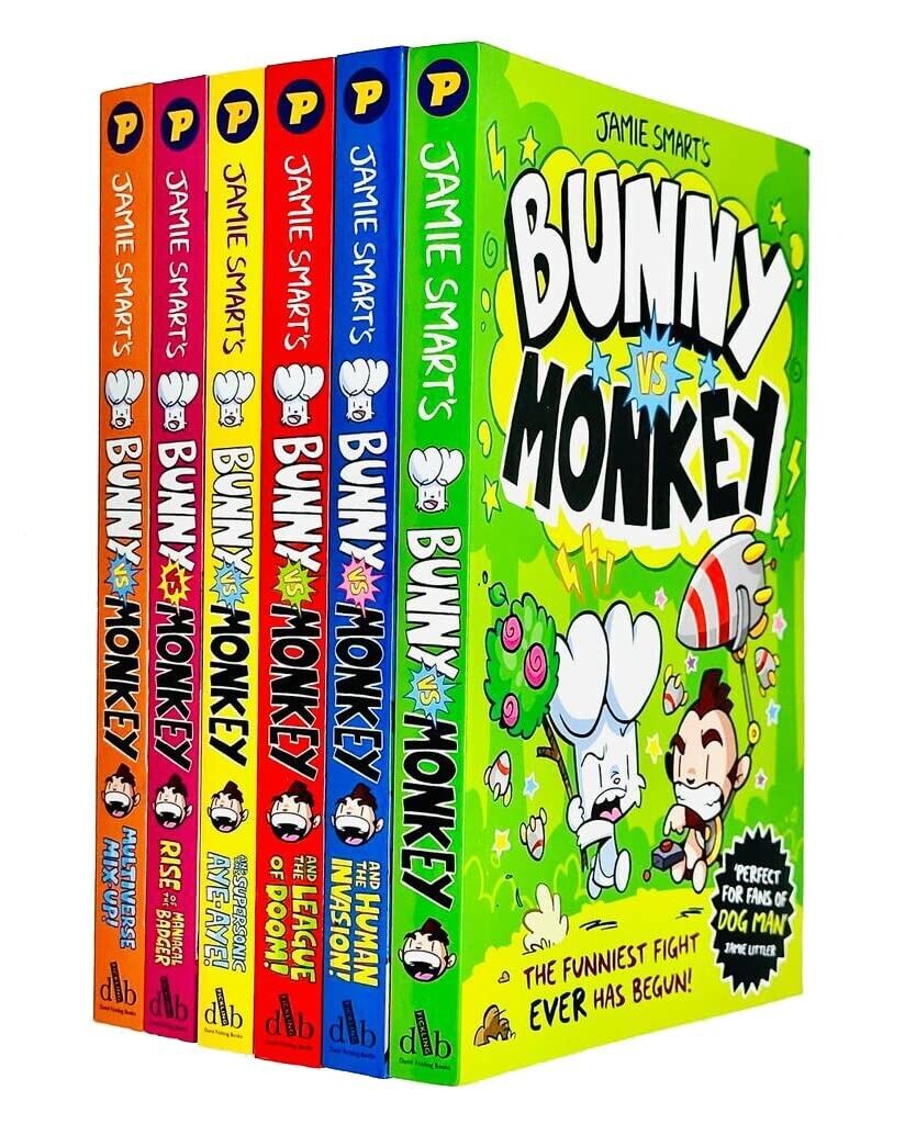 Bunny Vs Monkey 1 - 6 Books Set by Jamie Smart League of Doom, Human Invasion - Lets Buy Books