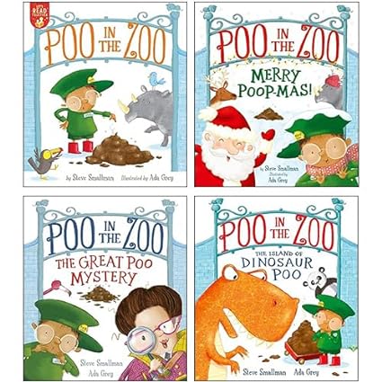 Pooh in the Zoo Series 4 Books Collection Set By Smallman & Grey (Pooh in Zoo, Merry Poopmas!) - Lets Buy Books