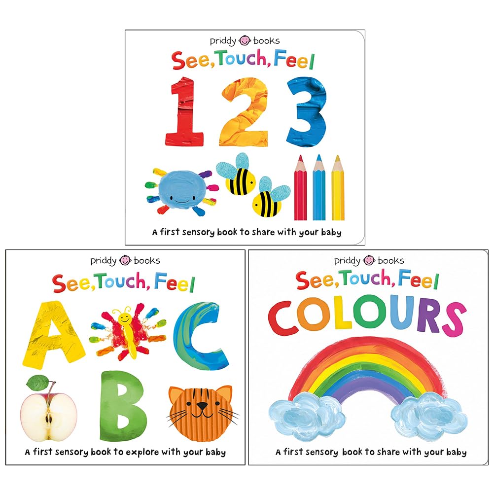 See, Touch, Feel a First Sensory Book Collection 3 Books Set (See,Touch, Feel 123, Touch) - Lets Buy Books