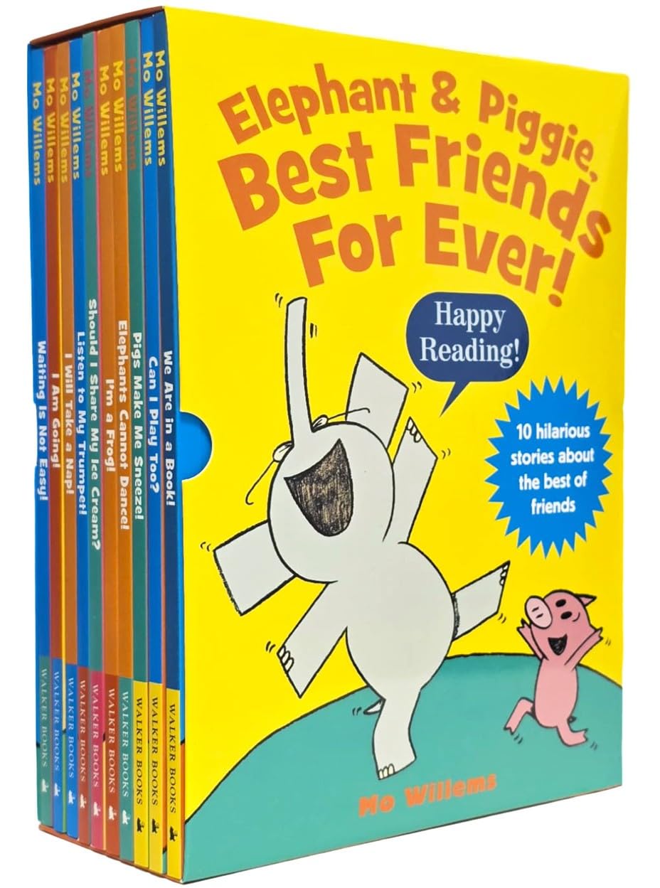Elephant & Piggie, Best Friends For Ever Series by Mo Willems 10 Picture Books Collection Box Set Can I Play Too, I Will Take a Nap - Lets Buy Books
