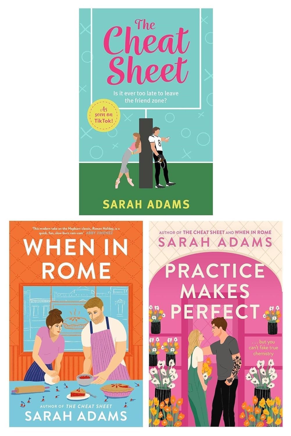 Sarah Adams Collection 3 Books Set (Cheat Sheet, When in Rome & Practice Makes Perfect) - Lets Buy Books