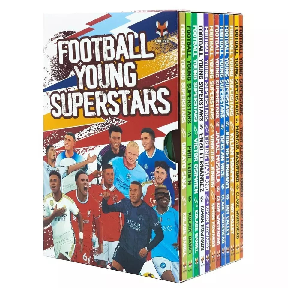 Football Young Superstars 12 Books Box Set Jude Bellingham, Marcus Rashford, Phil Foden - Lets Buy Books