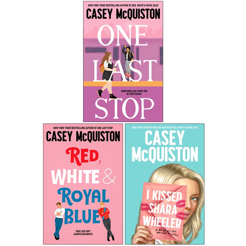 Casey McQuiston 3 Book Set One Last Stop Red White And Royal Blue - Lets Buy Books