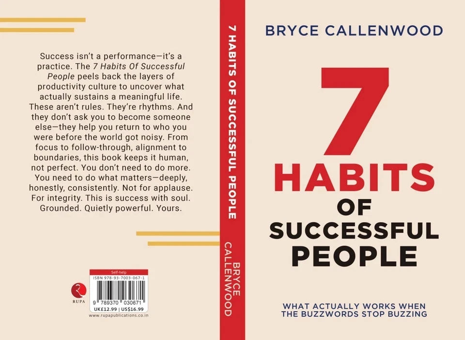7 Habits of Successful People by Bryce Callenwood - Non Fiction Paperback back cover