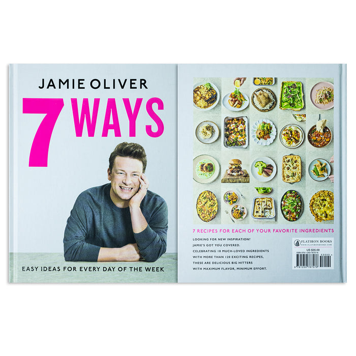 7 Ways by Jamie Oliver hardback cookbook - detail view