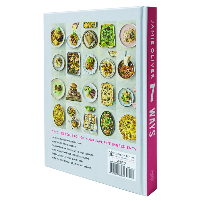 7 Ways by Jamie Oliver hardback cookbook - inside pages showing recipes