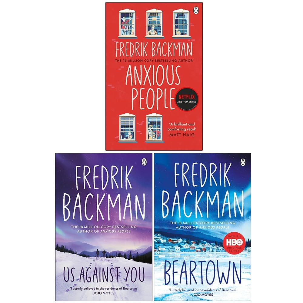 Fredrik Backman 3 Books Collection Set (Anxious People, Us Against You & Beartown) - Lets Buy Books