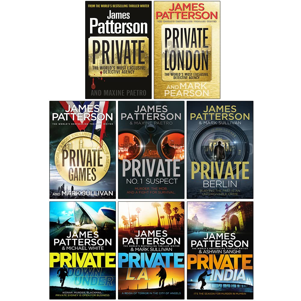 James Patterson Private Series 8 Book Set Including Private, Private London, Games, No 1 Suspect - Lets Buy Books