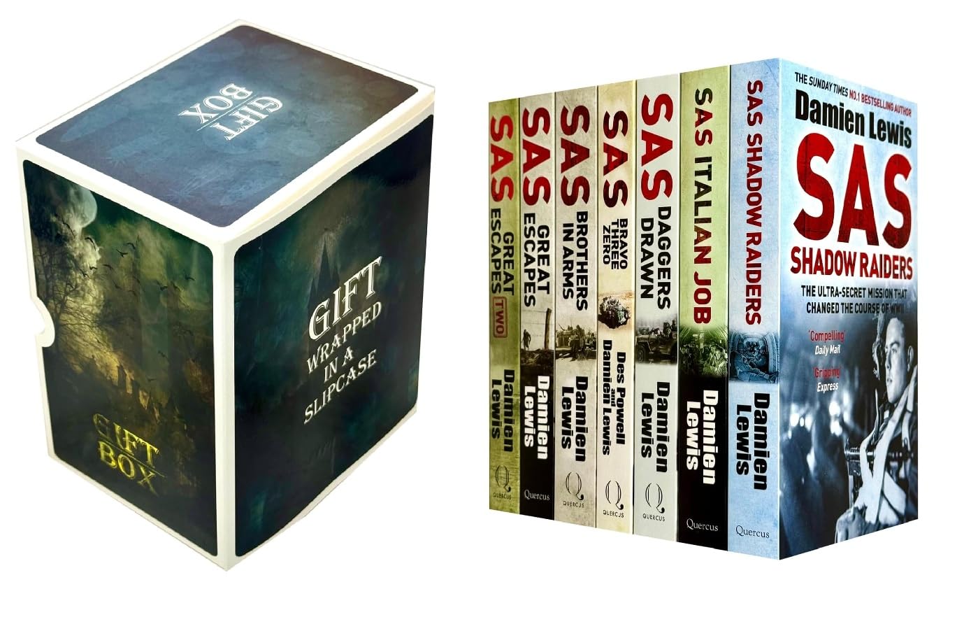 Damien Lewis Collection 7 Books Set In GIFT SLIPCASE - SAS Series (Great Escapes Two, Great Escapes, Brothers in Arms, Bravo Three & More) - Lets Buy Books