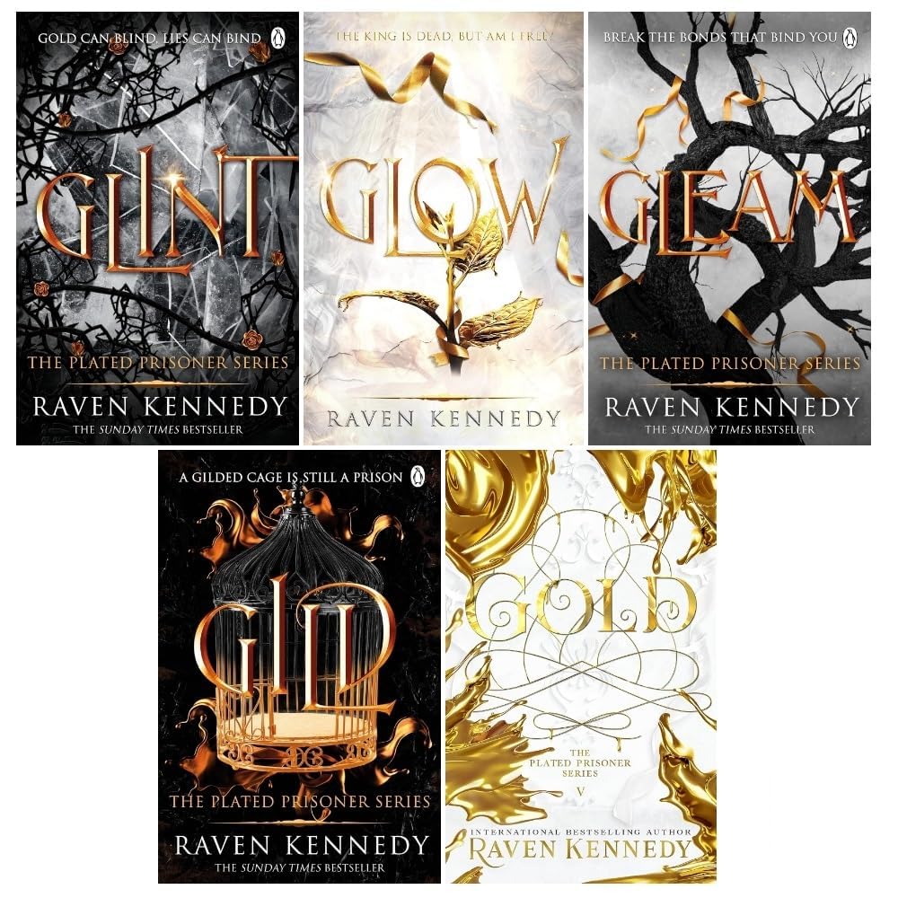 The Plated Prisoner Series 5 Books Collection Set by Raven Kennedy Glow, Gold, Gild, Glint, Gleam - Lets Buy Books