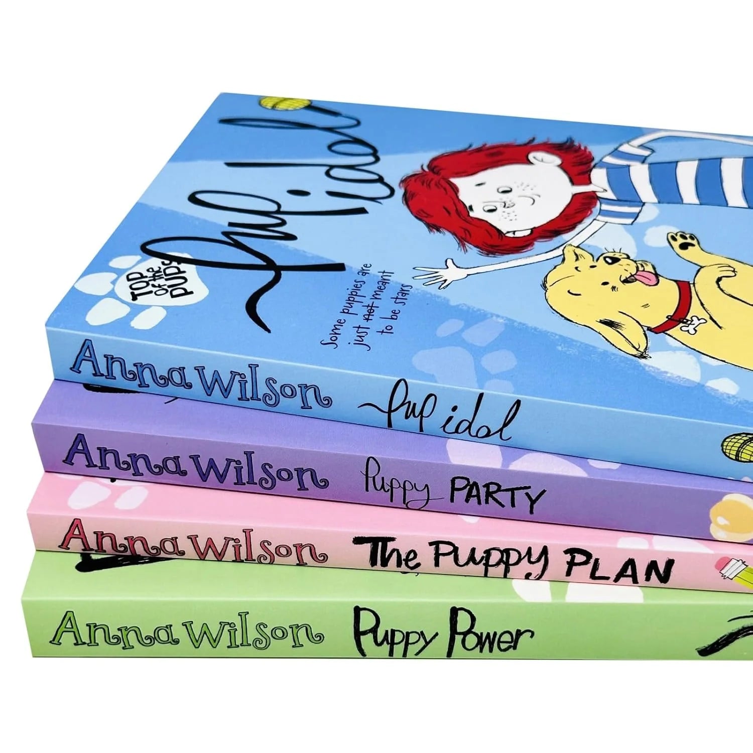 Anna Wilson Top of the Pups Collection 4 Books Set (Puppy Power, The Puppy Plan, Puppy Party and Pup Idol) by Anna Wilson