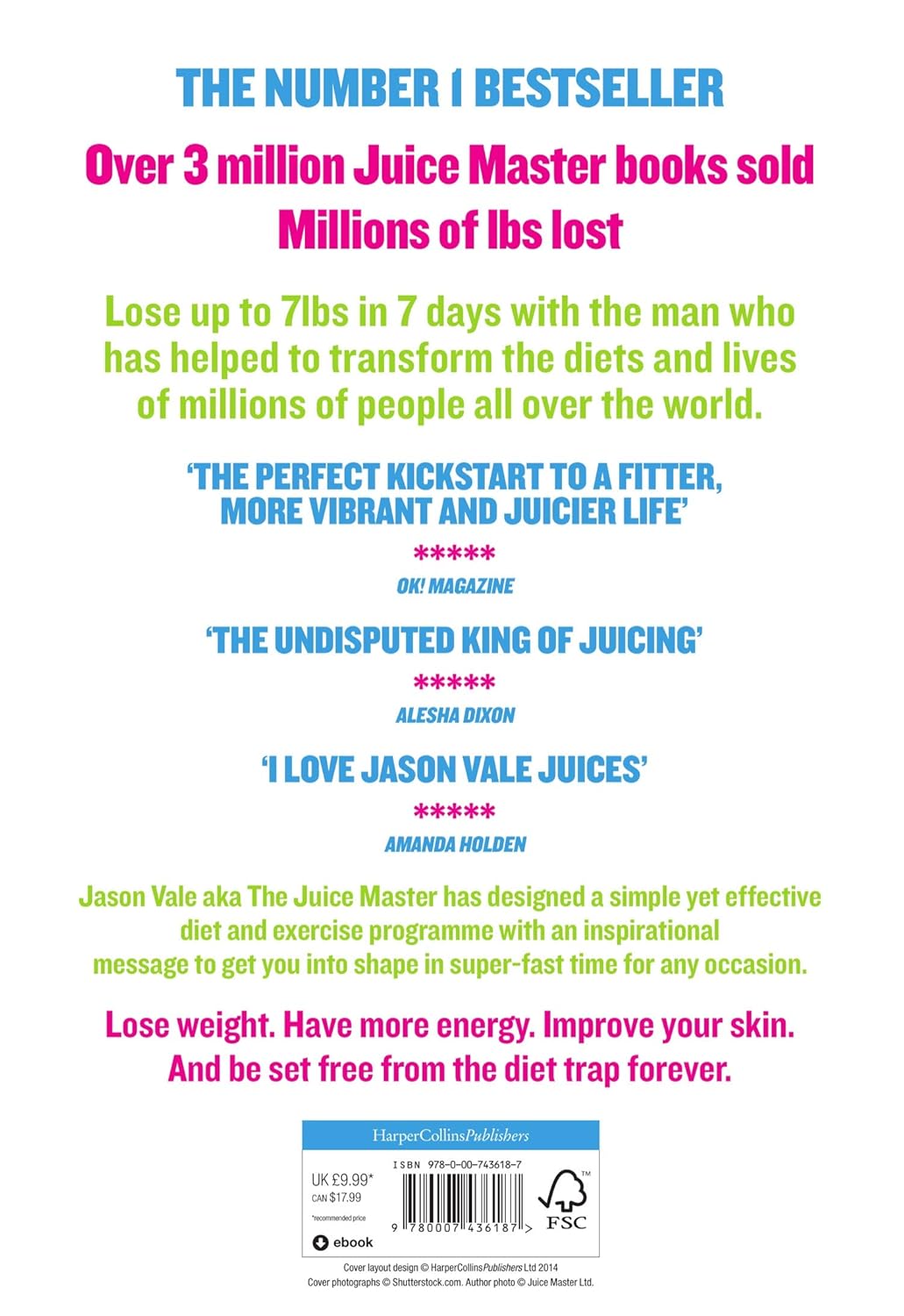 7lbs in 7 Days The Juice Master Diet by Jason Vale paperback - inside pages