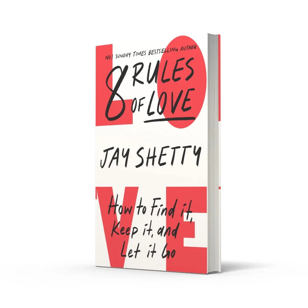 8 Rules of Love by Jay Shetty - Hardback back cover with book description