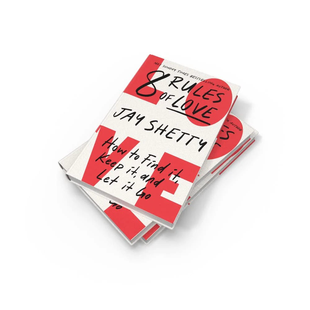 8 Rules of Love by Jay Shetty - Hardback edition, spine and cover detail