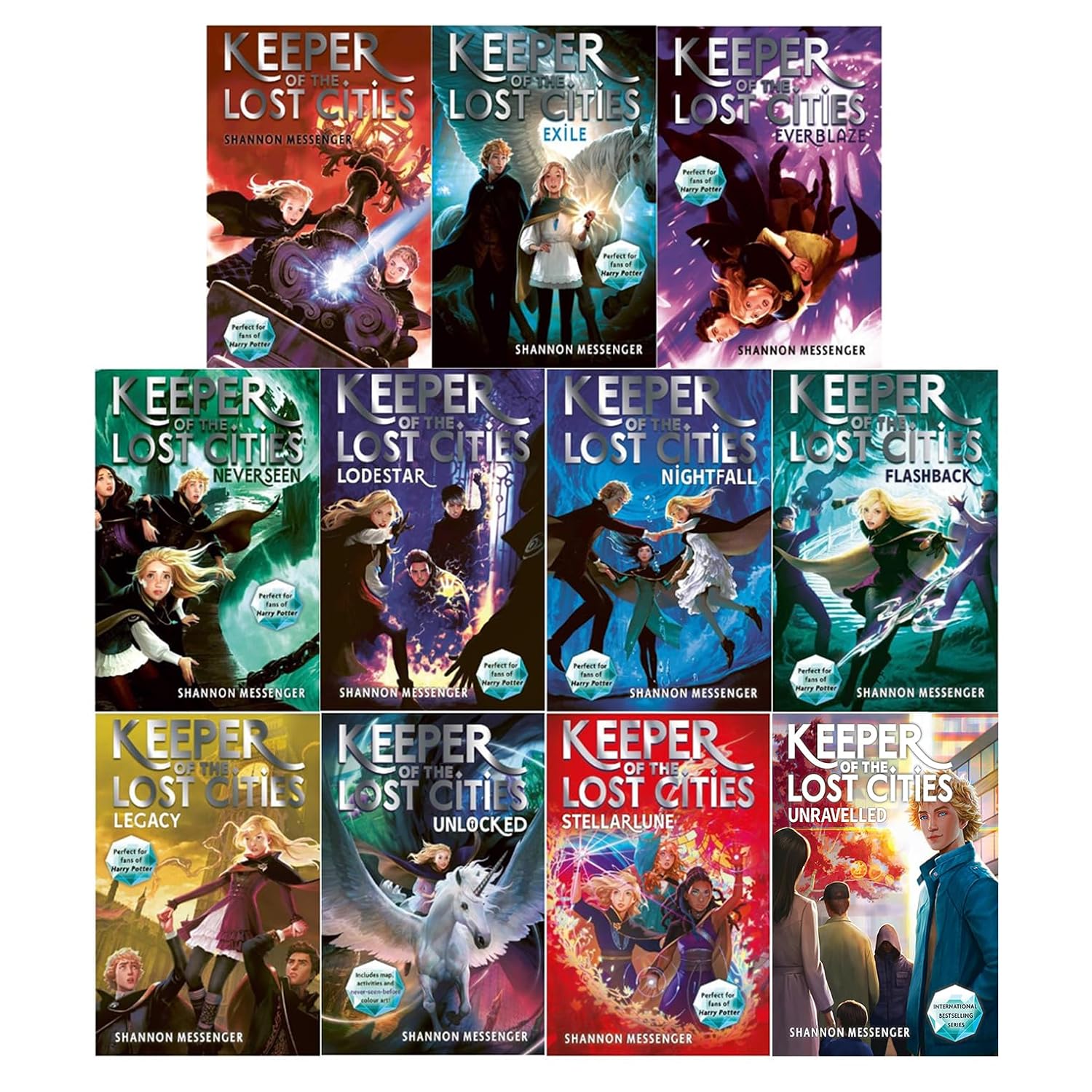 Keeper of the Lost Cities Series Volume 1 - 11 Collection Books Set by Shannon Messenger (Unravelled, Unlocked, Stellarlune & More) - Lets Buy Books
