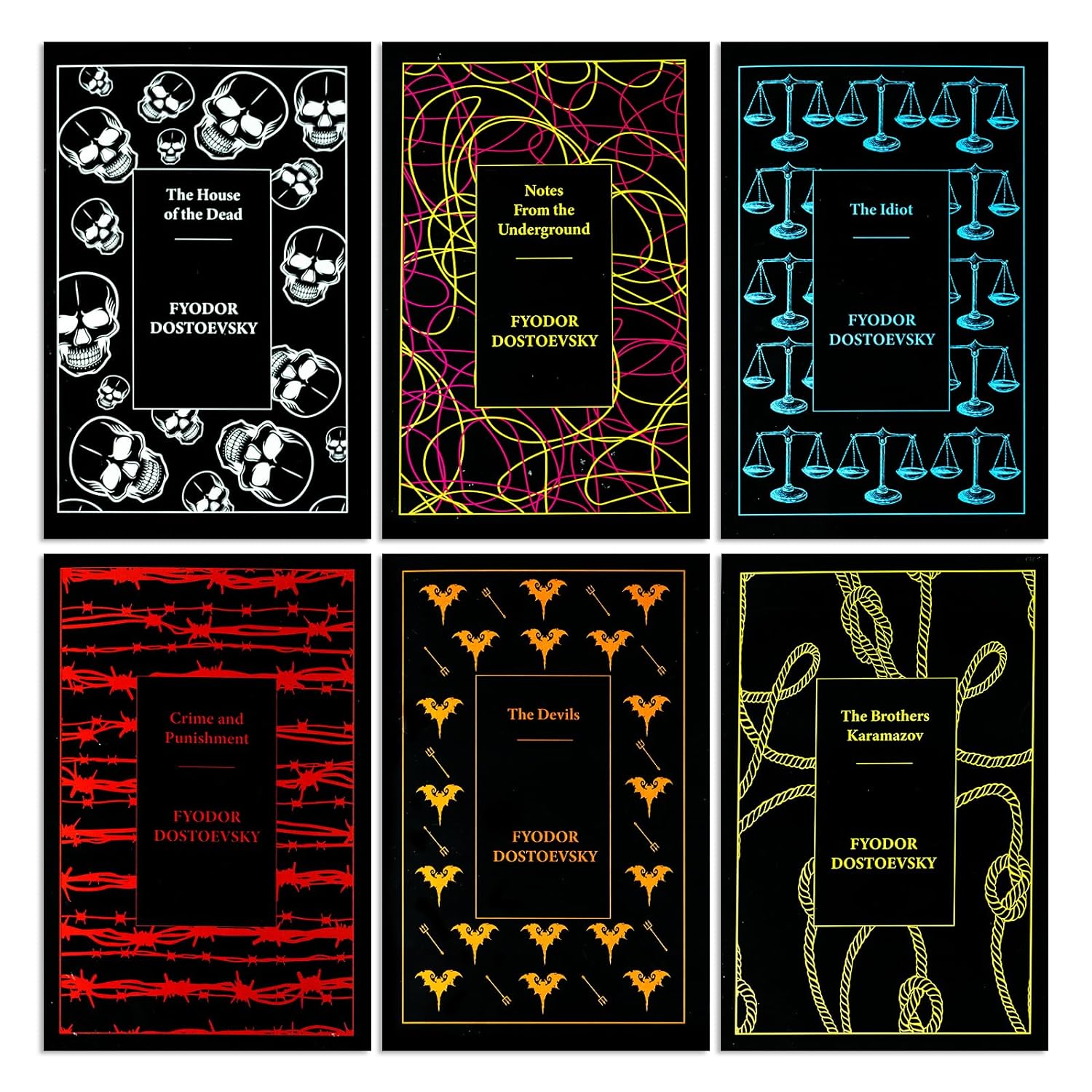 Complete Collection of Fyodor Dostoevsky 6 Books Set (Crime and Punishment, The Idiot) - Lets Buy Books