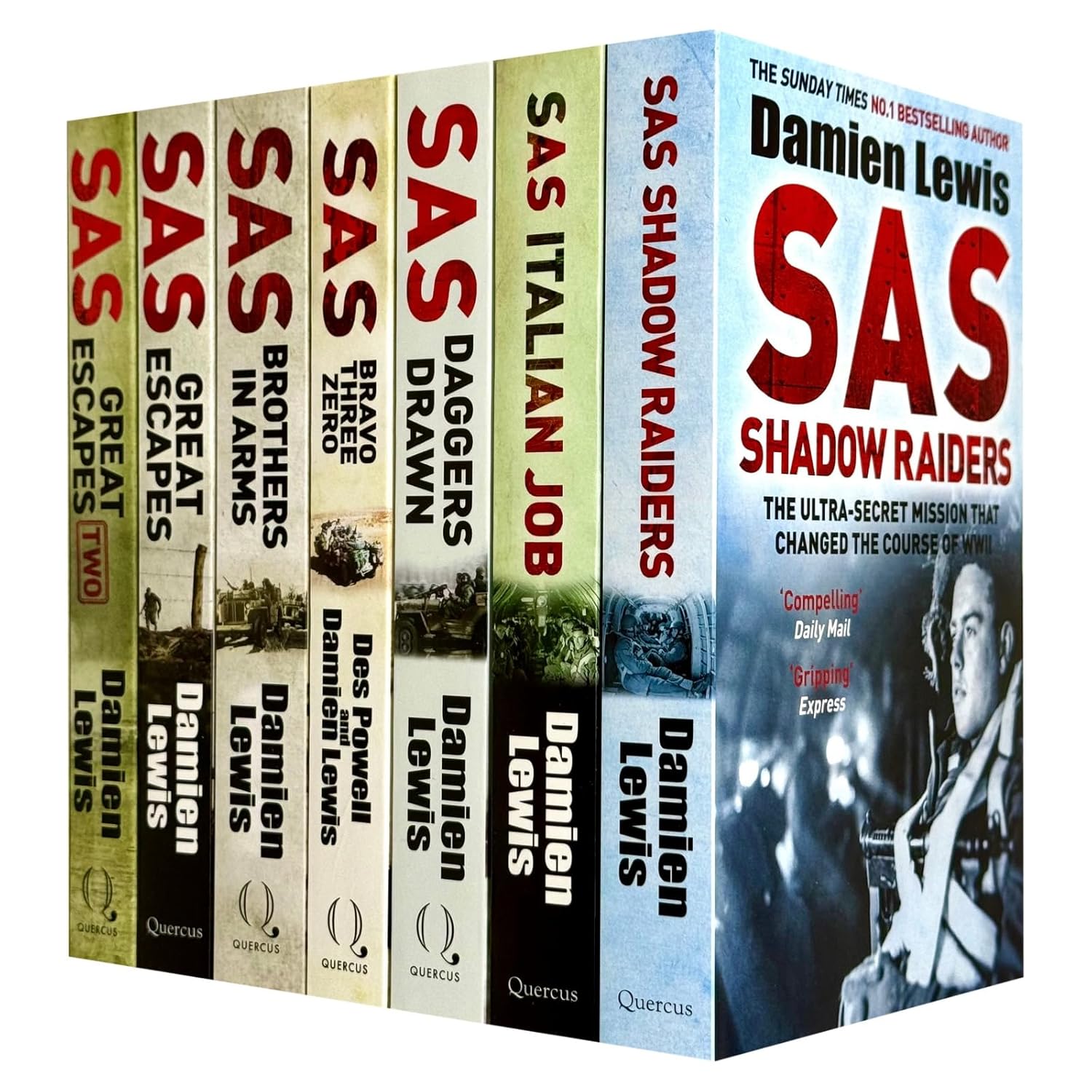 Damien Lewis Collection 7 Books Set In GIFT SLIPCASE - SAS Series (Great Escapes Two, Great Escapes, Brothers in Arms, Bravo Three & More) - Lets Buy Books