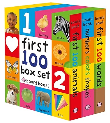 First 100 Board Book Box Set (3 Books): First 100 Words / Numbers Colors Shapes - Lets Buy Books