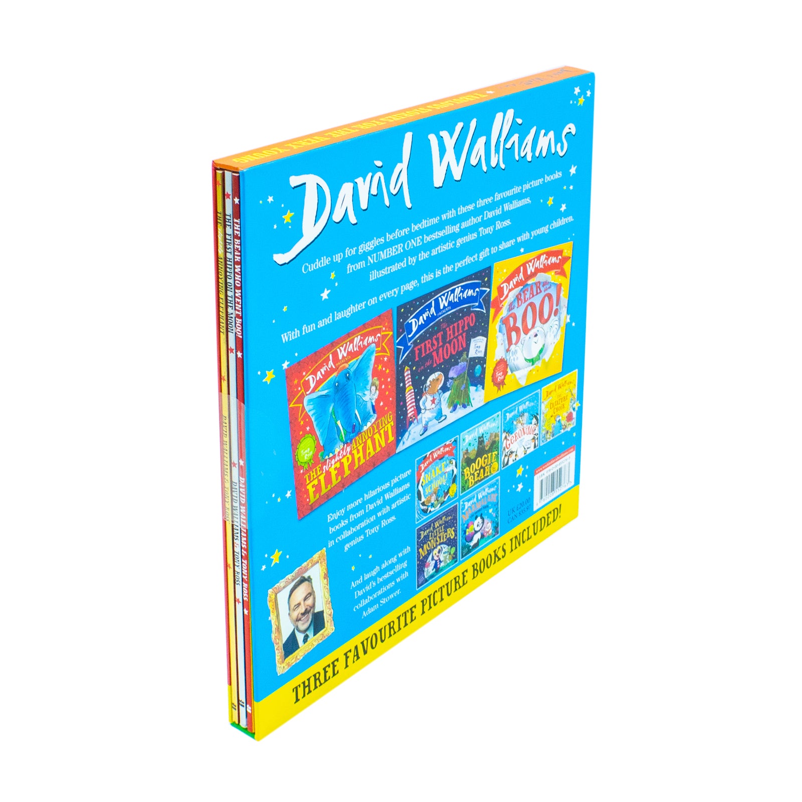 David Walliams Fabulous Stories For The Very Young 3 Picture Books Collection Box Set(The Slightly Annoying Elephant, The First Hippo on the Moon & The Bear Who Went Boo!) - Lets Buy Books