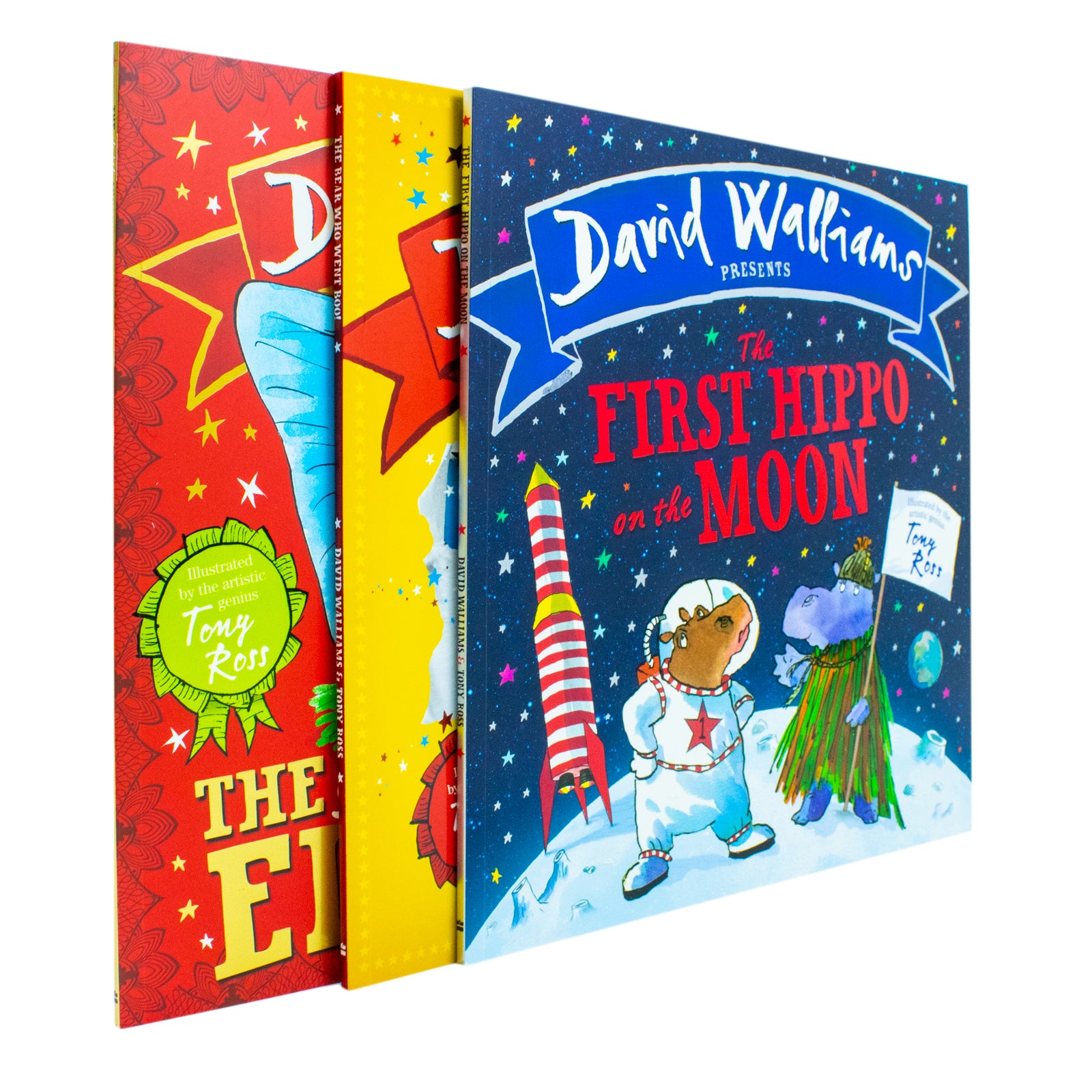 David Walliams Fabulous Stories For The Very Young 3 Picture Books Collection Box Set(The Slightly Annoying Elephant, The First Hippo on the Moon & The Bear Who Went Boo!) - Lets Buy Books