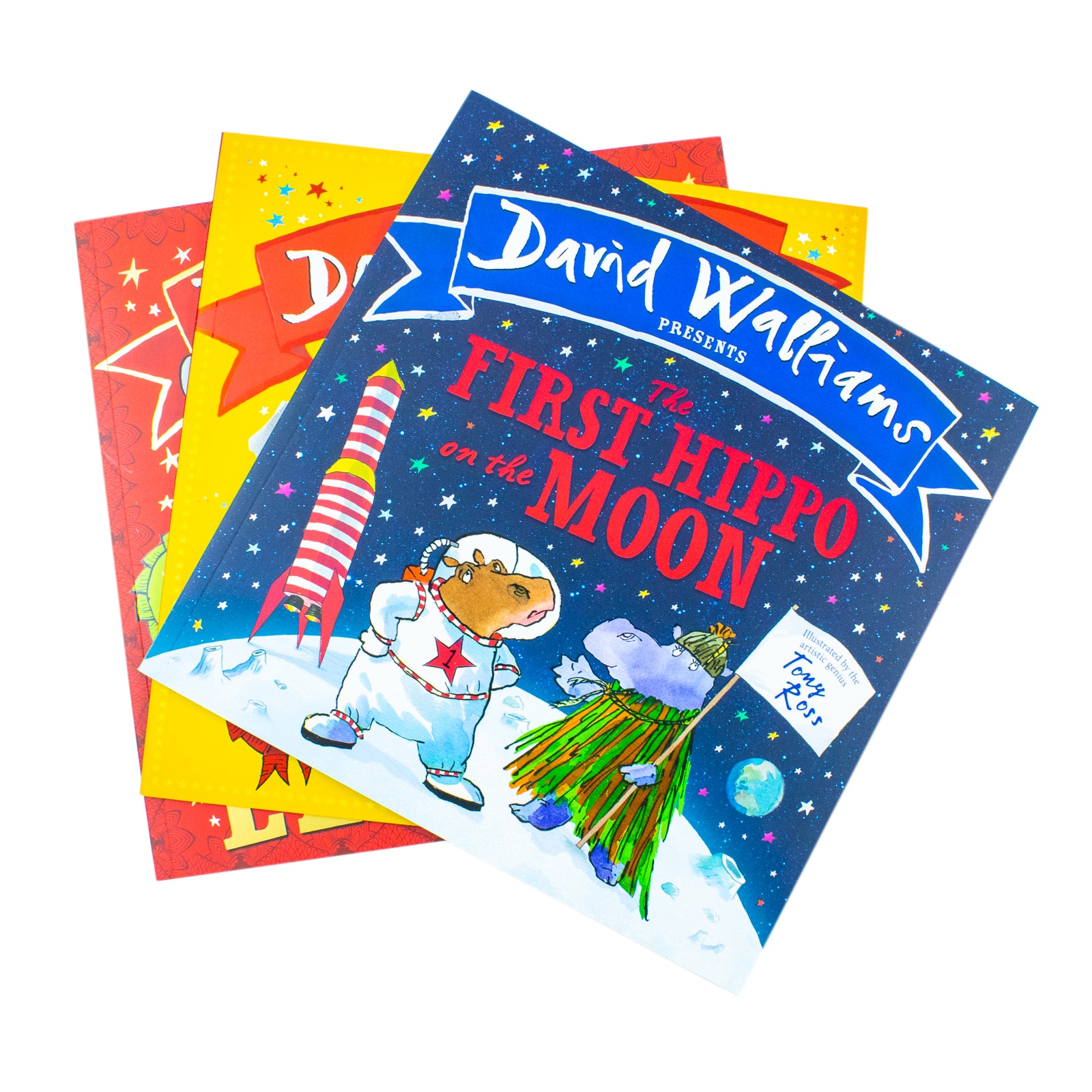 David Walliams Fabulous Stories For The Very Young 3 Picture Books Collection Box Set(The Slightly Annoying Elephant, The First Hippo on the Moon & The Bear Who Went Boo!) - Lets Buy Books
